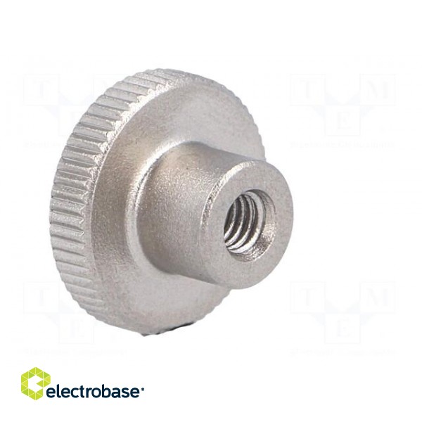 Knob | Ø: 16mm | Int.thread: M4 | H: 9.5mm | stainless steel | DIN: 466 image 4