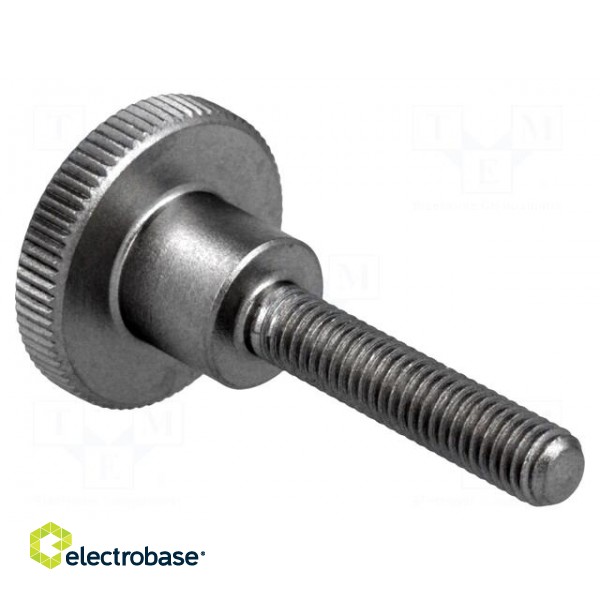 Knob | Ø: 24mm | Ext.thread: M6 | 30mm | H: 15mm | stainless steel image 1
