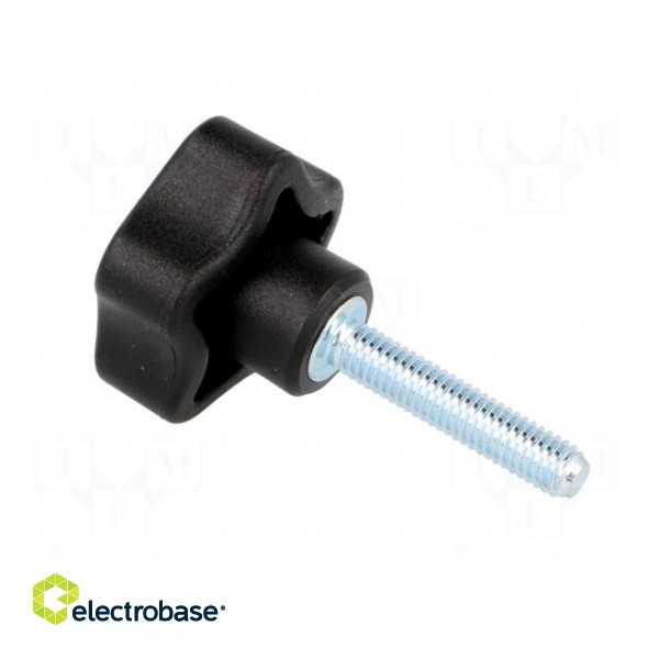 Knob | Ø: 32mm | Ext.thread: M6 | 30mm | H: 23mm | technopolymer (PP) image 4