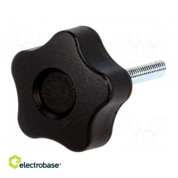 Knob | Ø: 32mm | Ext.thread: M6 | 30mm | H: 23mm | technopolymer (PP) image 1