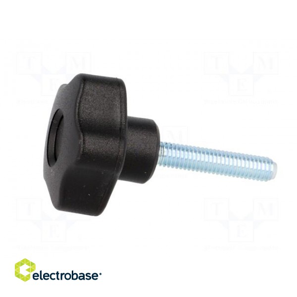 Knob | Ø: 32mm | Ext.thread: M6 | 30mm | H: 23mm | technopolymer (PP) image 3