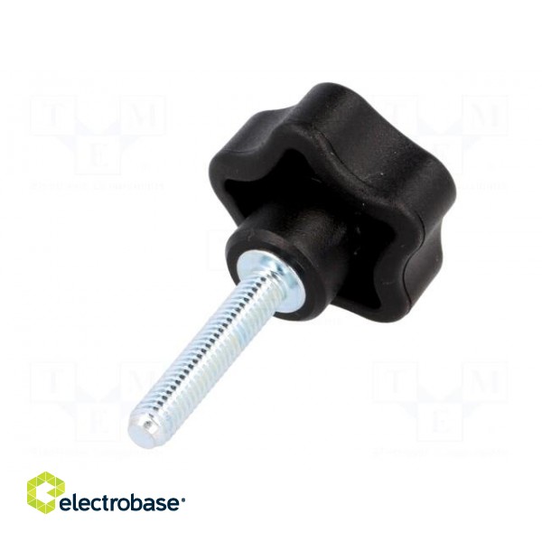 Knob | Ø: 32mm | Ext.thread: M6 | 30mm | H: 23mm | technopolymer (PP) image 6