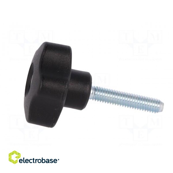 Knob | Ø: 32mm | Ext.thread: M6 | 30mm | H: 23mm | technopolymer (PP) image 3