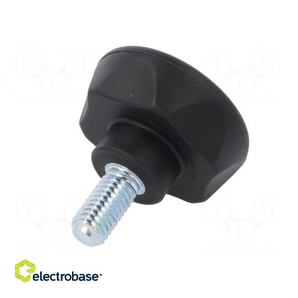 Knob | Ø: 45mm | Ext.thread: M10 | 20mm | technopolymer PA | Cap: black image 6