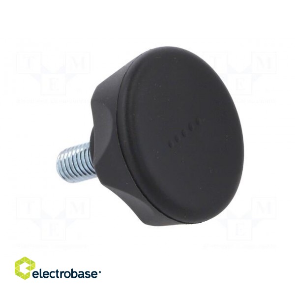 Knob | Ø: 45mm | Ext.thread: M10 | 20mm | technopolymer PA | Cap: black image 8