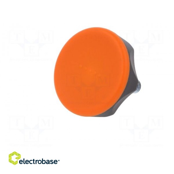 Knob | Ø: 45mm | Ext.thread: M8 | 20mm | technopolymer (PA) | Cap: orange image 2