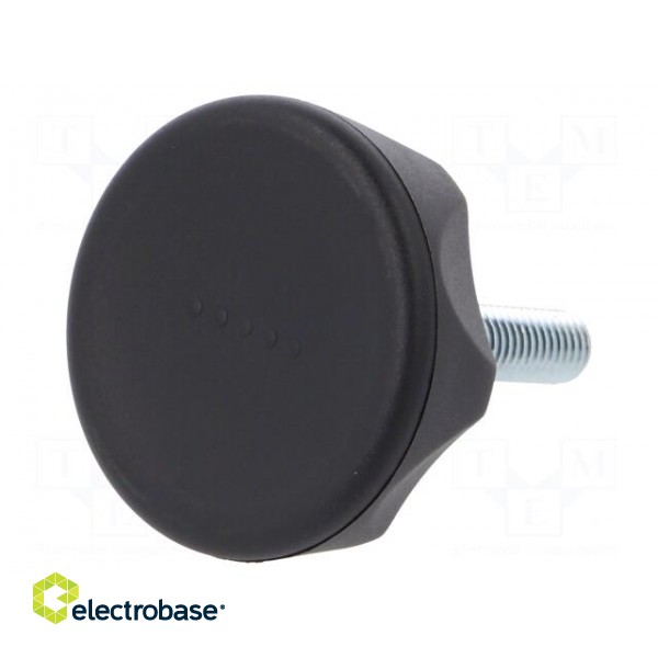 Knob | Ø: 45mm | Ext.thread: M8 | 30mm | technopolymer (PA) | Cap: black paveikslėlis 1