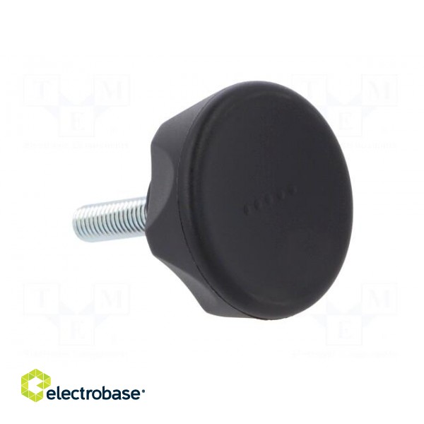 Knob | Ø: 45mm | Ext.thread: M8 | 30mm | technopolymer (PA) | Cap: black paveikslėlis 8