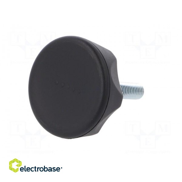 Knob | Ø: 45mm | Ext.thread: M8 | 30mm | technopolymer (PA) | Cap: black paveikslėlis 2