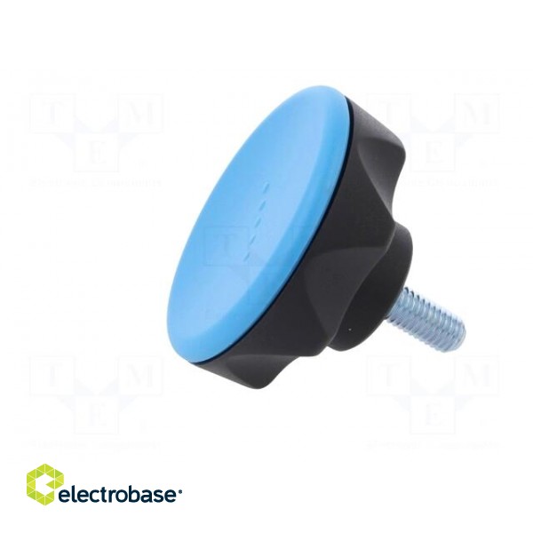 Knob | Ø: 56mm | Ext.thread: M8 | 20mm | technopolymer (PA) | Cap: blue image 3