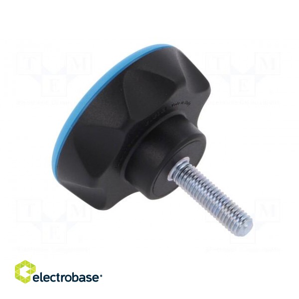 Knob | Ø: 56mm | Ext.thread: M8 | 30mm | technopolymer (PA) | Cap: blue image 4