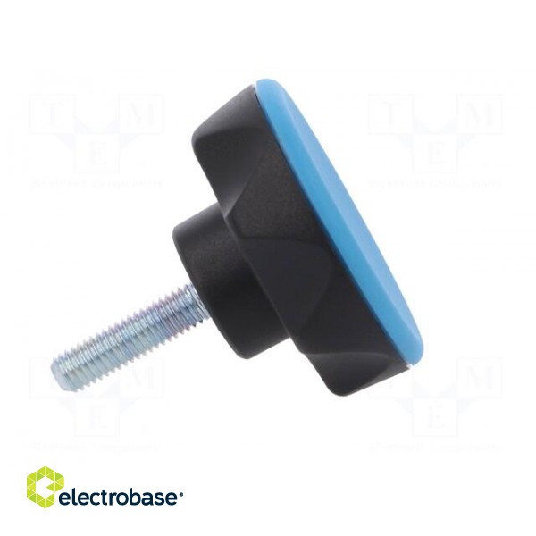 Knob | Ø: 56mm | Ext.thread: M8 | 30mm | technopolymer (PA) | Cap: blue image 7