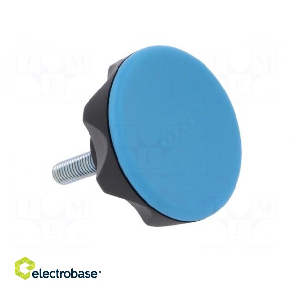 Knob | Ø: 56mm | Ext.thread: M8 | 30mm | technopolymer (PA) | Cap: blue image 8