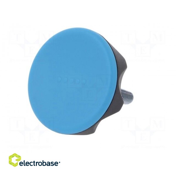 Knob | Ø: 56mm | Ext.thread: M8 | 30mm | technopolymer (PA) | Cap: blue фото 2