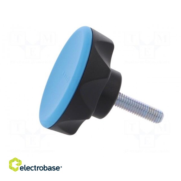 Knob | Ø: 56mm | Ext.thread: M8 | 30mm | technopolymer (PA) | Cap: blue image 3