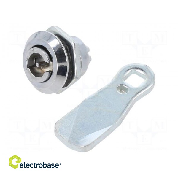 Lock | cast zinc | 18mm | Kind of insert bolt: double-bit insert image 1