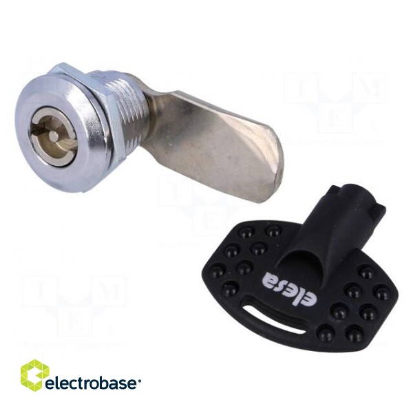Lock | zinc alloy | 20mm | nickel | Actuator material: steel paveikslėlis 1