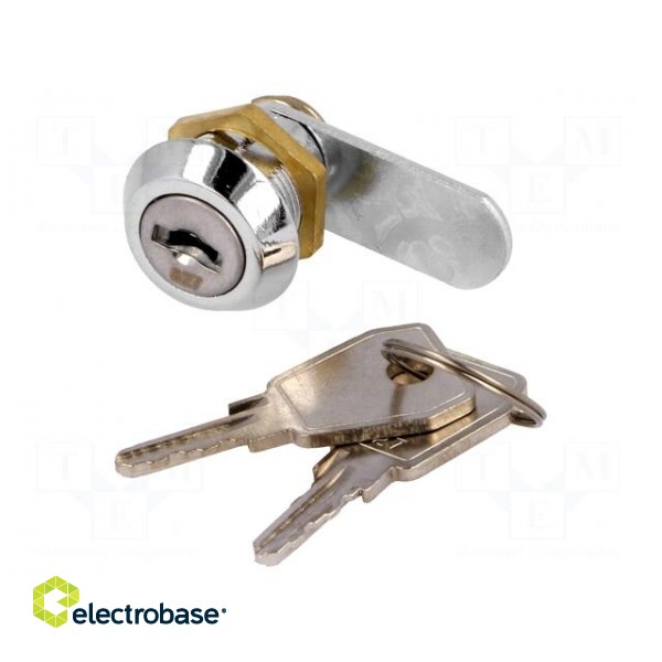 Lock | zinc and aluminium alloy | 15mm | chromium | Key code: 827 image 1