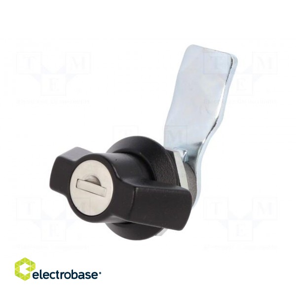 Lock | zinc and aluminium alloy | 21mm | black finish | Kit: 2 keys фото 3