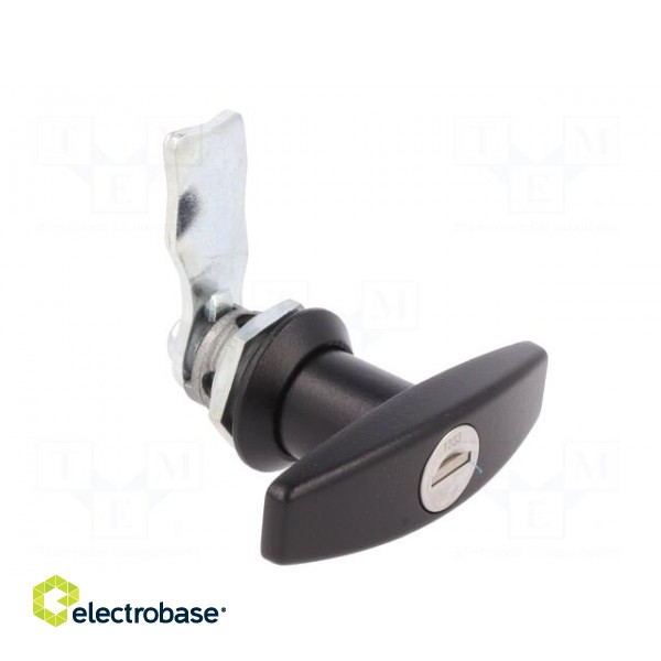 Lock | zinc and aluminium alloy | 21mm | black finish | Kit: 2 keys фото 9