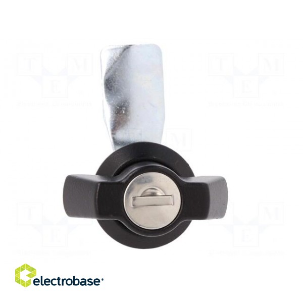 Lock | zinc and aluminium alloy | 21mm | black finish | Kit: 2 keys фото 10