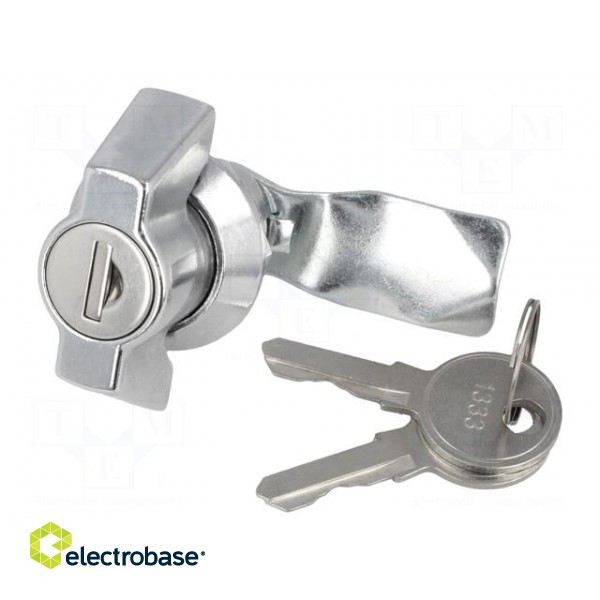 Lock | zinc and aluminium alloy | 21mm | chromium | Key code: 1333 image 1