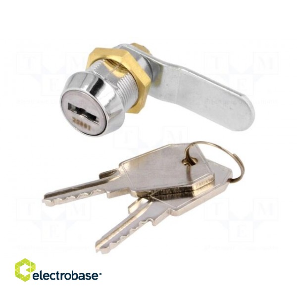 Lock | zinc and aluminium alloy | 22mm | chromium | Key code: 25001 image 1