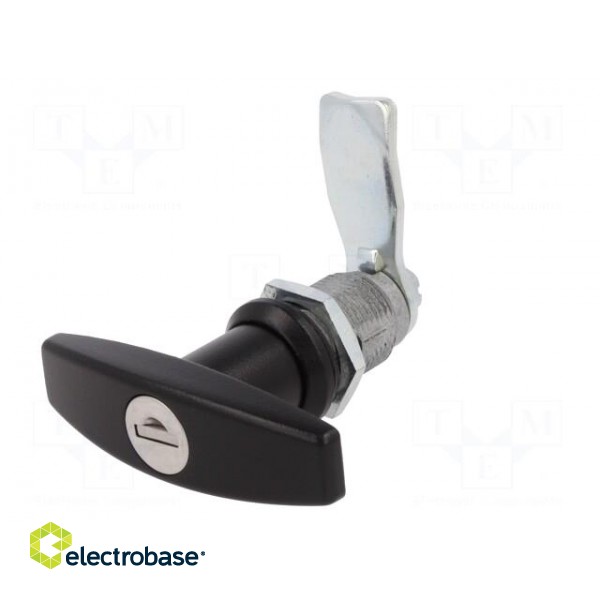 Lock | zinc and aluminium alloy | 30mm | black finish | Kit: 2 keys фото 3