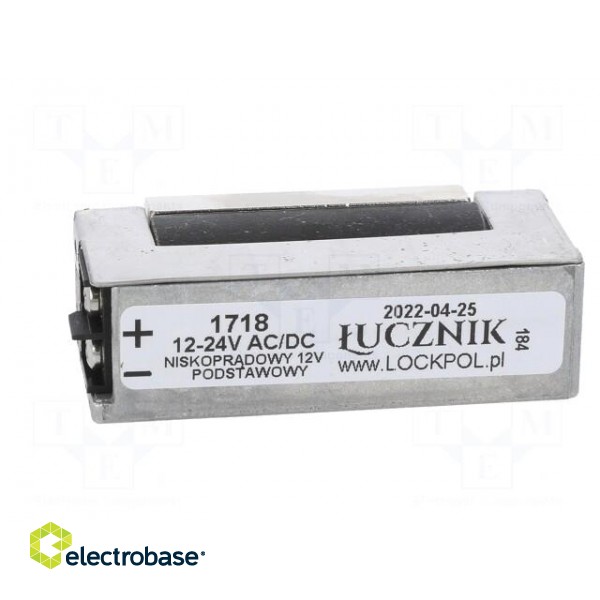 Electromagnetic lock | 12÷24VDC | low current | 1700 | 12÷24VAC фото 5