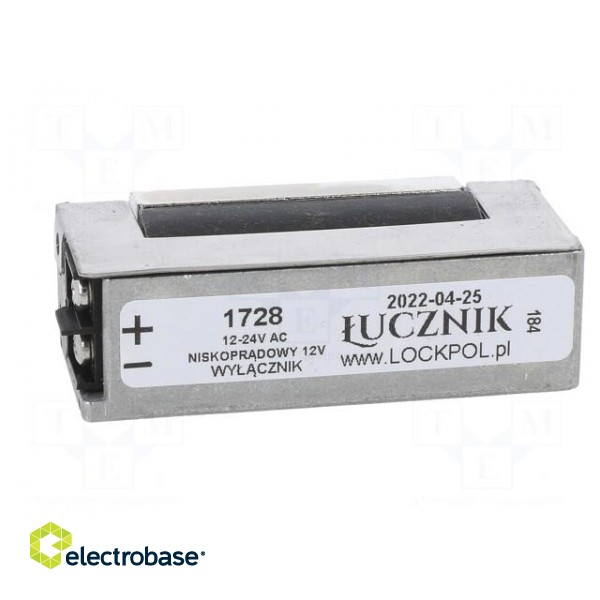 Electromagnetic lock | 12÷24VDC | low current,with switch | 1700 image 5
