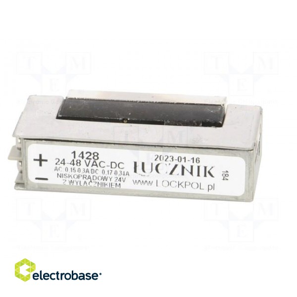 Electromagnetic lock | 24÷48VDC | low current,with switch | 1400 image 5
