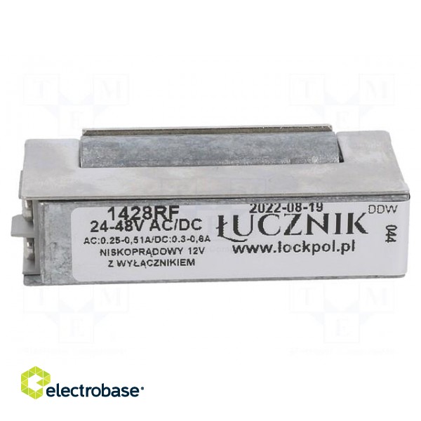 Electromagnetic lock | 24÷48VDC | low current,with switch | 1400RF image 5