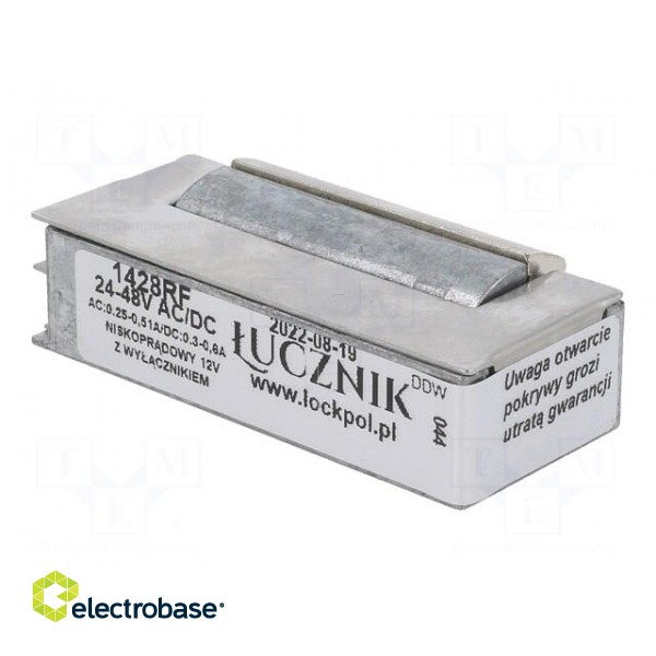 Electromagnetic lock | 24÷48VDC | low current,with switch | 1400RF paveikslėlis 6