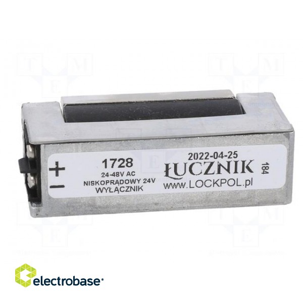 Electromagnetic lock | 24÷48VDC | low current,with switch | 1700 фото 5