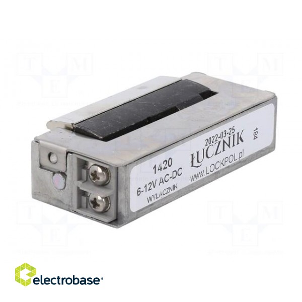 Electromagnetic lock | 6÷12VDC | with switch | 1400 | 6÷12VAC paveikslėlis 8