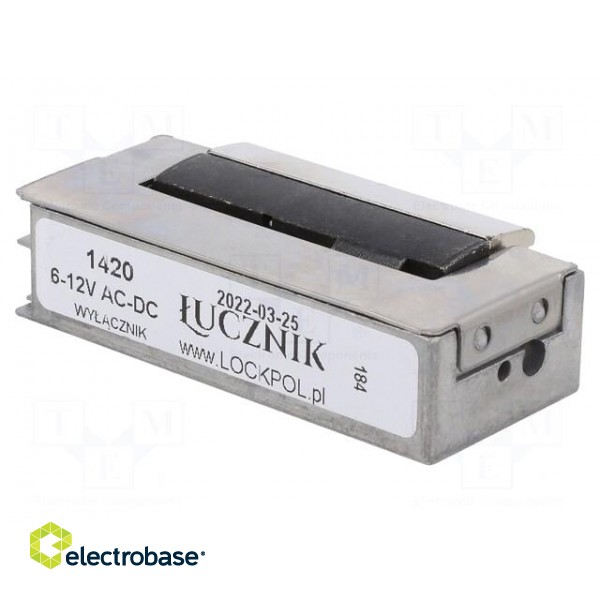 Electromagnetic lock | 6÷12VDC | with switch | 1400 | 6÷12VAC фото 1