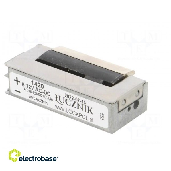 Electromagnetic lock | 6÷12VDC | with switch | 1400RFW | 6÷12VAC фото 6
