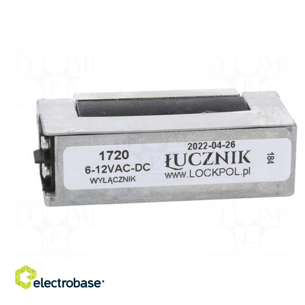 Electromagnetic lock | 6÷12VDC | with switch | 1700 | 6÷12VAC фото 5