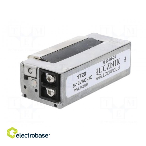 Electromagnetic lock | 6÷12VDC | with switch | 1700 | 6÷12VAC paveikslėlis 4
