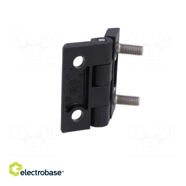 Hinge | Width: 40mm | polyamide | black | H: 40mm | with assembly stem фото 4