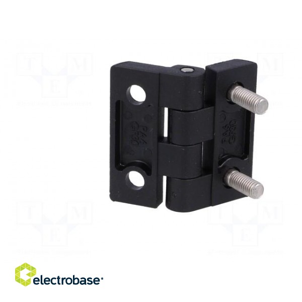 Hinge | Width: 40mm | polyamide | black | H: 40mm | with assembly stem фото 5