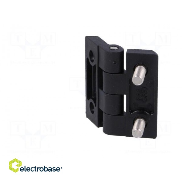 Hinge | Width: 40mm | polyamide | black | H: 40mm | with assembly stem фото 6