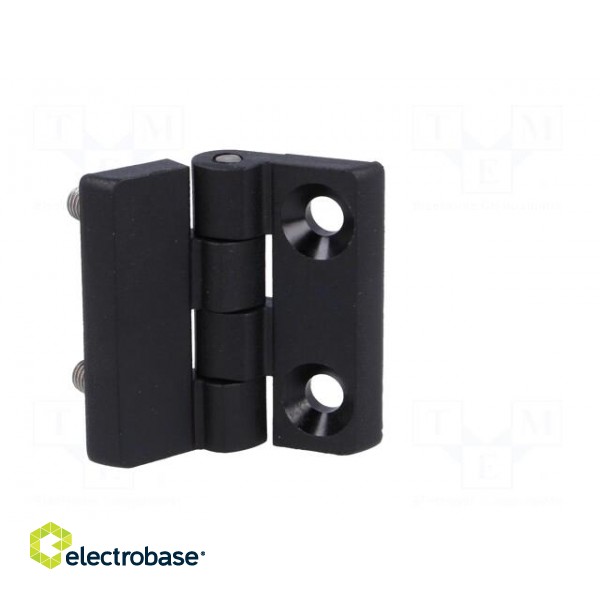 Hinge | Width: 40mm | polyamide | black | H: 40mm | with assembly stem фото 9