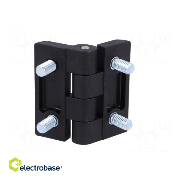 Hinge | Width: 50mm | polyamide | black | H: 50mm | with assembly stem фото 5