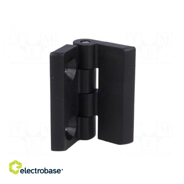 Hinge | Width: 50mm | polyamide | black | H: 50mm | with assembly stem фото 2