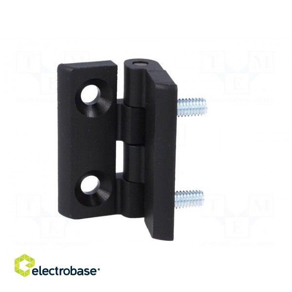 Hinge | Width: 50mm | polyamide | black | H: 50mm | with assembly stem фото 3