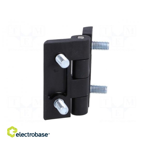 Hinge | Width: 50mm | polyamide | black | H: 50mm | with assembly stem фото 4