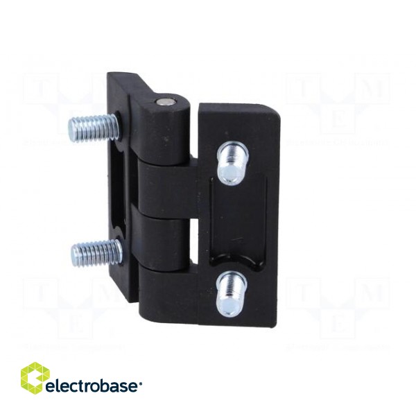 Hinge | Width: 50mm | polyamide | black | H: 50mm | with assembly stem фото 6