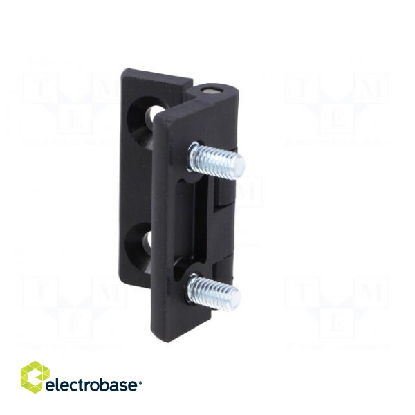 Hinge | Width: 50mm | polyamide | black | H: 50mm | with assembly stem фото 4