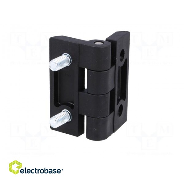 Hinge | Width: 50mm | polyamide | black | H: 50mm | with assembly stem фото 6